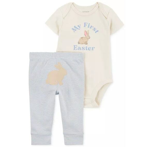 Carter's Baby Boys/Girls My First Easter Bodysuit and Pants, 2 Piece Set Newborn - Picture 1 of 4